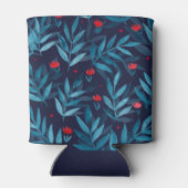 水彩ナイトガーデン – ターコイズ、青と赤 缶クーラー (裏面)