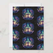 水彩ナイトファンタジー噴水21歳の誕生日 招待状 (裏面)