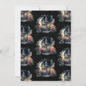 水彩ナイトフローラ噴水21歳の誕生日 招待状 (裏面)