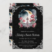 水彩ナイトフローラ噴水Sweet sixteen 招待状 (正面/裏面)