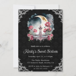 水彩ナイトフローラ噴水Sweet sixteen 招待状