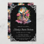 水彩ナイトフローラ噴水Sweet sixteen 招待状 (正面/裏面)