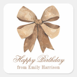 水彩ナチュラルバーラップボウ スクエアシール