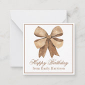 水彩ナチュラルバーラップボウ ノートカード (正面)