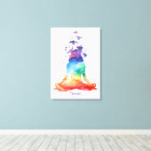 水彩ナマステ蓮ヨガキャンバス キャンバスプリント (インサイチュ (ウッドフロア))