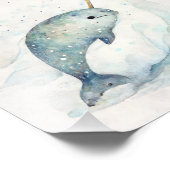 水彩ナルワース、雪の背景 フォトプリント            (角)