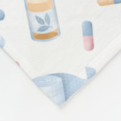 水彩ナース | Dr. Medical Collage Blue Pink フリースブランケット (角)