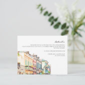 水彩ニューオーリンズ結婚式詳細カード 招待状 (スタンド正面)