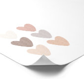 水彩ニュートラルハートプリント ポスター (角)