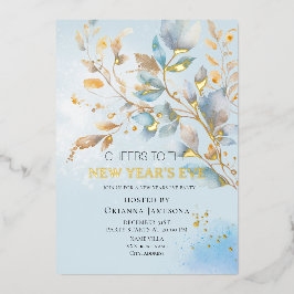 水彩ニューミレニアムイブパーティー 箔招待状