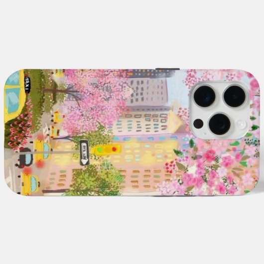 水彩ニューヨークシティスケープ電話ケース Case-Mate iPhoneケース (裏面 (横))