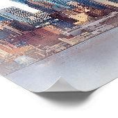 水彩ニューヨークシティ結婚のシーティングチャート ポスター (角)