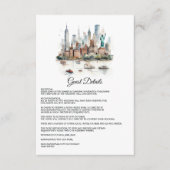 水彩ニューヨーク結婚式ゲスト詳細 エンクロージャーカード (正面)