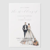 水彩ニューレ結婚イズ ベラム紙招待状 (正面)