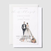 水彩ニューレ結婚イズ ベラム紙招待状 (オフセット)