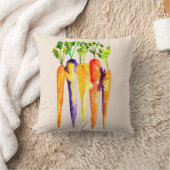 水彩ニンジンカラフル食品アート クッション (ブランケット)
