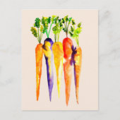 水彩ニンジンカラフル食品アート ポストカード (正面)
