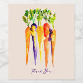 水彩ニンジンカラフル食品アート ワインラベル (シングルラベル)