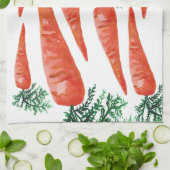 水彩ニンジン収集 キッチンタオル (折り畳み)