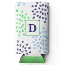 水彩ネイビーグリーンブルームームフラワーモノグラム