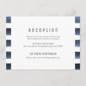 水彩ネイビーストライプの海事ウェディングレセプション エンクロージャーカード (正面)