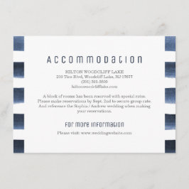 水彩ネイビーストライプの航海宿泊施設 エンクロージャーカード