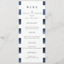 水彩ネイビーストライプビーチウェディングメニュー メニュー