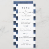 水彩ネイビーストライプビーチウェディングメニュー メニュー (正面/裏面)