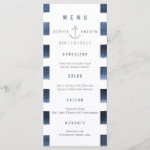 水彩ネイビーストライプビーチウェディングメニュー メニュー (正面)