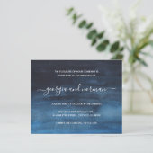 水彩ネイビーブルーバジェット結婚式招待状 (スタンド正面)