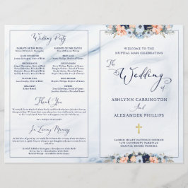 水彩ネイビーブルーフローラ結婚のマスプログラム