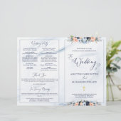 水彩ネイビーブルーフローラ結婚のマスプログラム (スタンド正面)