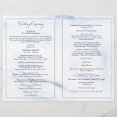 水彩ネイビーブルーフローラ結婚のマスプログラム (裏面)