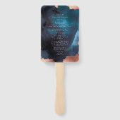 水彩ネイビーブルームーディーズバラ結婚金ゴールド ハンドファン (裏面)