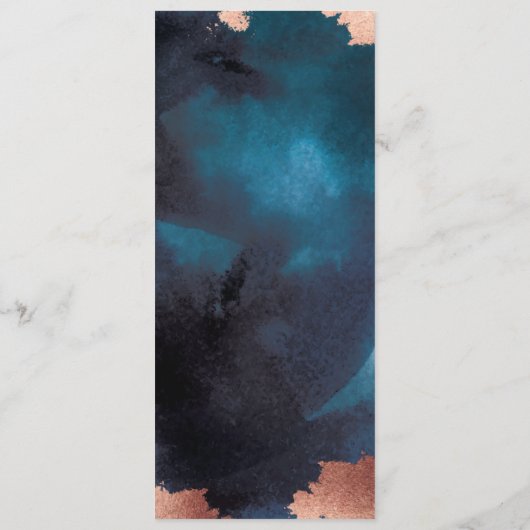 水彩ネイビーブルームーディーズバラ結婚金ゴールド メニュー (裏面)