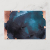 水彩ネイビーブルームーディーズバラ結婚金ゴールド 出欠カード (裏面)