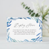 水彩ネイビーリーフブライダルシャワーディスプレイシャワー エンクロージャーカード (スタンド正面)