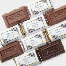 水彩ネイビー＆ブッシュのウェディング