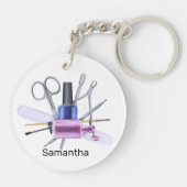 水彩ネイルサロンパーソナライズされた爪、 ネイルポーランド キーホルダー (裏面)