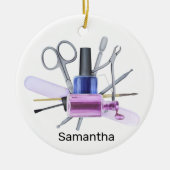 水彩ネイルサロンパーソナライズされた爪、 ネイルポーランド セラミックオーナメント (正面)