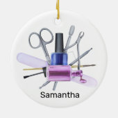 水彩ネイルサロンパーソナライズされた爪、 ネイルポーランド セラミックオーナメント (裏面)