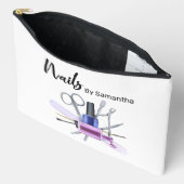 水彩ネイルサロンマニキュア爪、 ネイルポーランド アクセサリーポーチ (見開き)