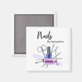 水彩ネイルサロンマニキュア爪、 ネイルポーランド マグネット (正面/裏面)