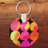 水彩ネオンのポップアート スポット キーホルダー (正面)