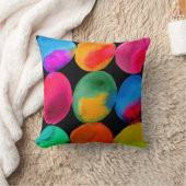 水彩ネオンスポットポップ・アートのアート クッション (ブランケット)