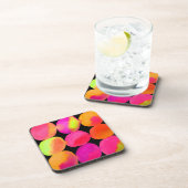 水彩ネオンパターン抽象芸術アート明るい色 コースター (右側)