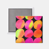 水彩ネオン円パターン抽象芸術アートカラー マグネット (正面/裏面)