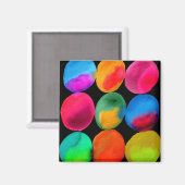 水彩ネオン円パターン抽象芸術アートカラー マグネット (正面/裏面)