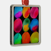 水彩ネオン模様抽象アート 明るい色 メタルオーナメント (右)