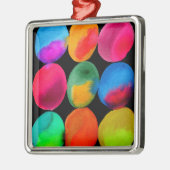 水彩ネオン模様抽象アート 明るい色 メタルオーナメント (左)